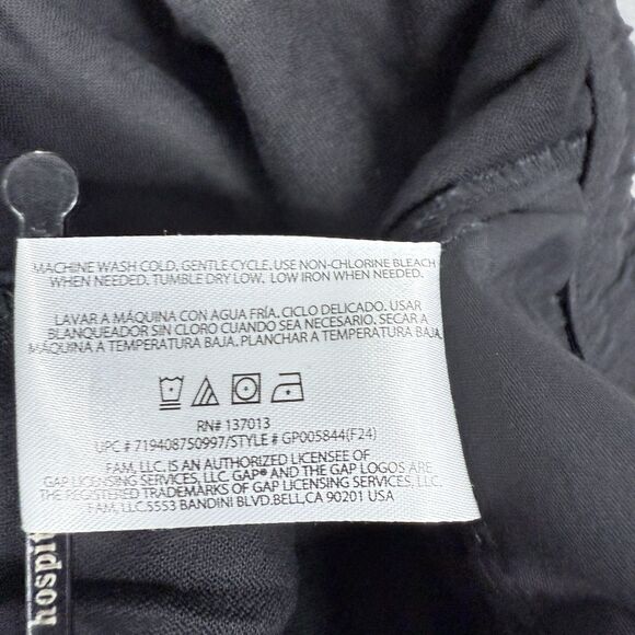 GAP Pull On Pant Pants Womens Large True Black Drawstring Elastic Slash Pockets - Picture 10 of 11